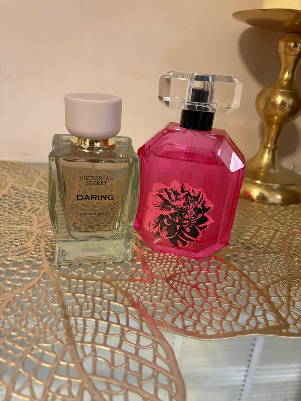 Victoria's Secret Pink Faceted Floral Perfume Bottle